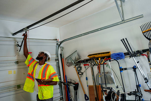 Professional Garage Door Panel Replacement technician working in Bourbon County County, KY